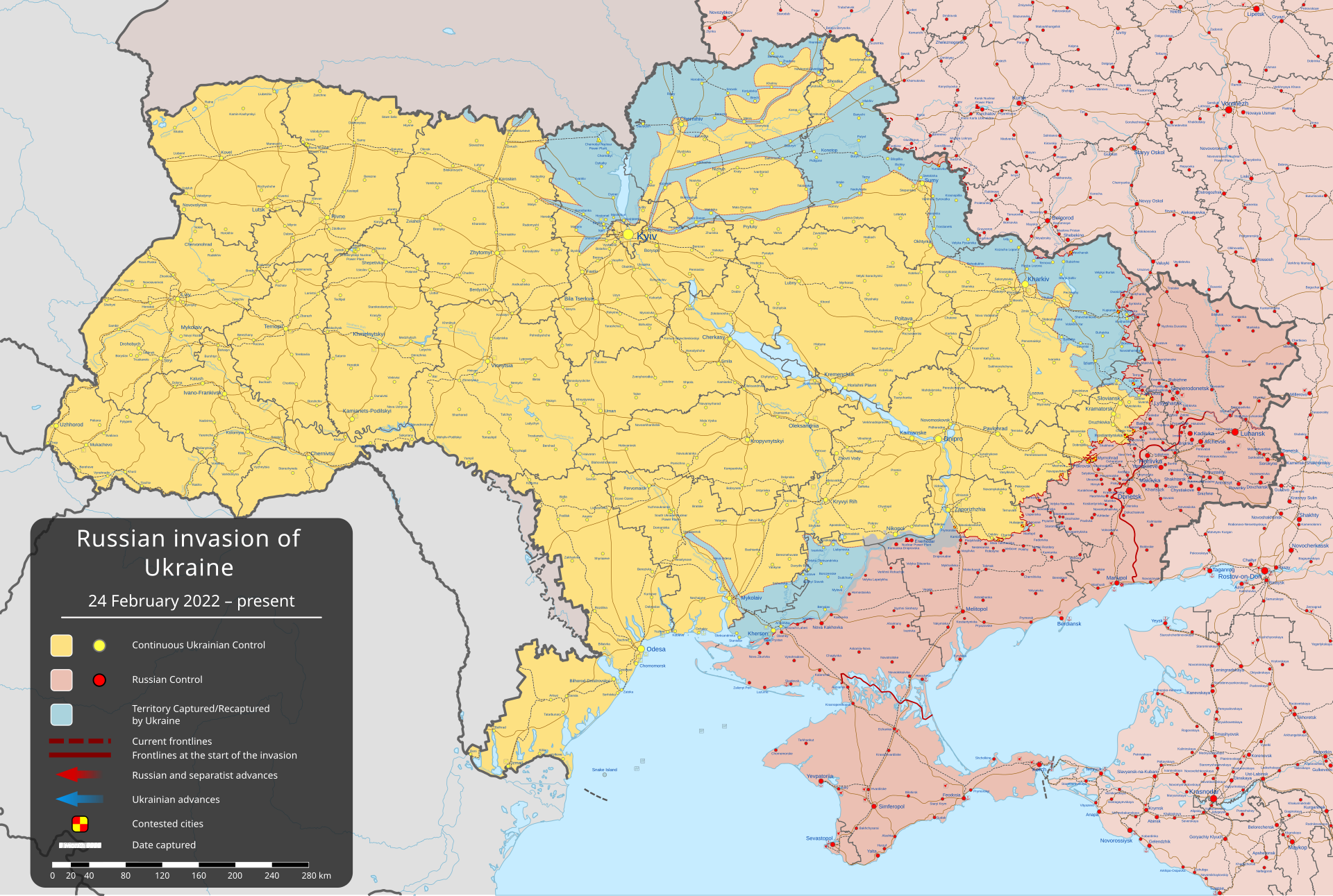 Ukraine conflict map