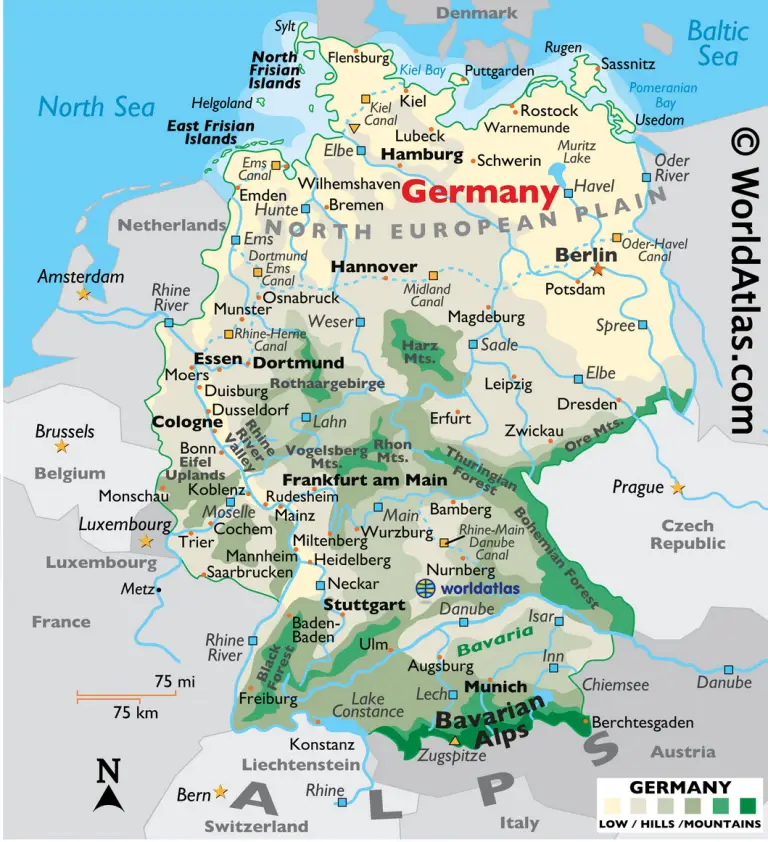 Map of the Federal Republic of Germany. Source: https://www.worldatlas.com/maps/germany