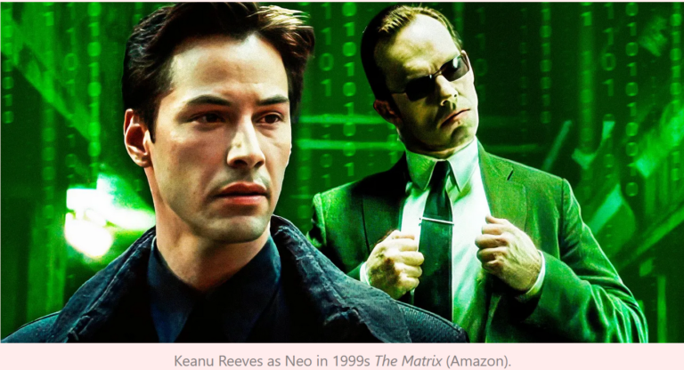 Keanu Reeves as Neo in the 1999s movie The Matrix. Source: https://www.spytalk.co/p/reel-to-real-when-artificial-intelligence