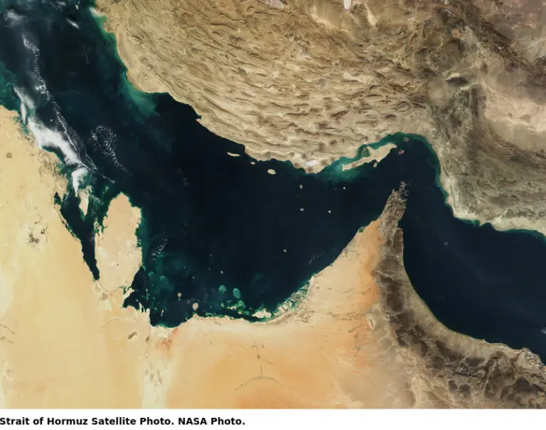 Strait of Hormuz satellite photo. Source: NASA