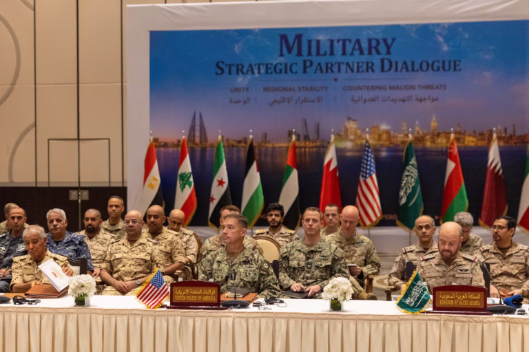 U.S. Central Command (CENTCOM) led a regional security dialogue hosted by the Bahrain Defense Force, July 1, for regional defense leaders from 12 nations. Adm. Brad Cooper, CENTCOM commander, and senior military officials from Bahrain, Egypt, Jordan, Kuwait, Lebanon, Oman, Qatar, Saudi Arabia, Syria, the United Arab Emirates, and Yemen discussed the current regional security environment and opportunities for enhancing defense collaboration across the region. Leaders underscored their shared commitment to the free flow of commerce through the Strait of Hormuz. Source: https://www.centcom.mil/MEDIA/IMAGERY/