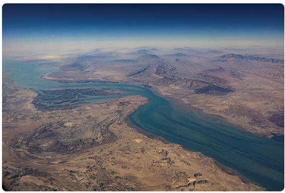 NASA image from space of the Strait of Hormuz
