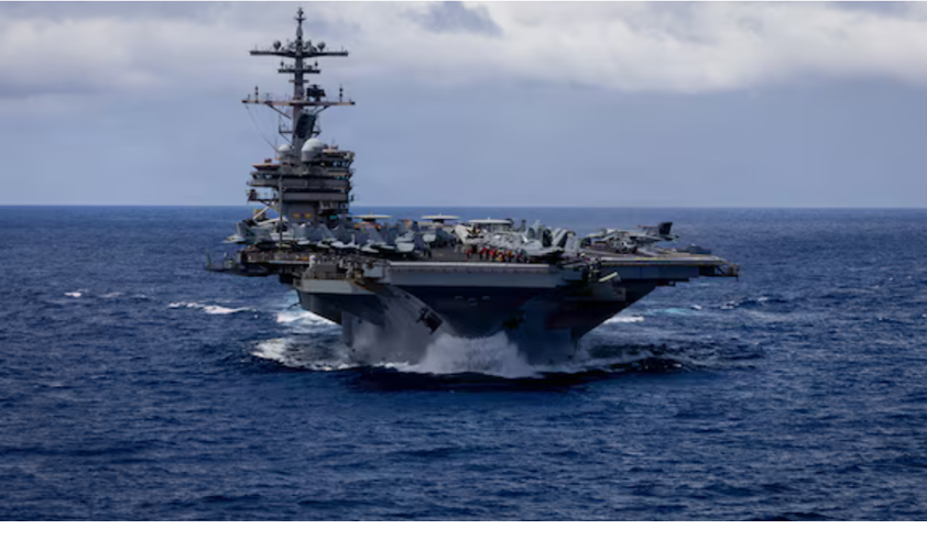 Nimitz-class aircraft carrier USS George H.W. Bush (CVN 77) sails in the Arabian Sea, May 3, 2026. George H.W. Bush is deployed to the U.S. 5th Fleet area of operations to support maritime security and stability in the Middle East. (U.S. Navy photo)