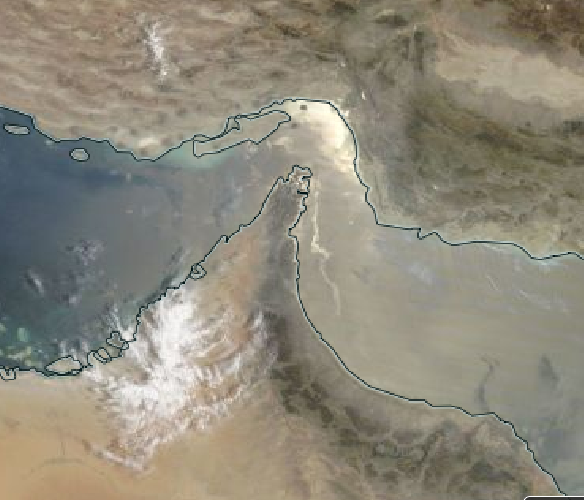 Strait of Hormuz as viewed from orbit. Source: https://worldview.earthdata.nasa.gov