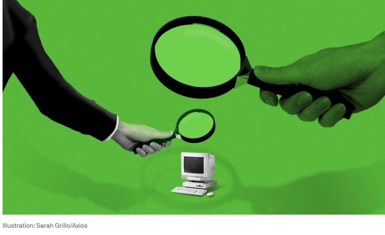 AI labs can no longer guarantee that AI agents won't swarm and escape their testing environments. Illustration: Sarah Grillo/Axios. Source: https://www.axios.com/newsletters/axios-future-of-cybersecurity-4af43f00-a1a6-11f1-a243-9341356b1706.html