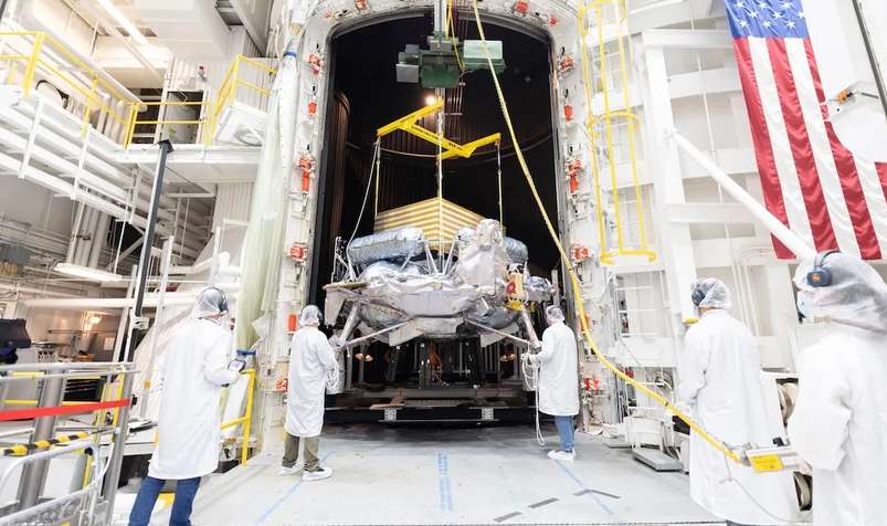 Photo: A commercial lander that will be at the forefront of NASA’s efforts to establish a Moon Base, humanity’s first lunar outpost, has passed a series of critical tests at the agency’s Jet Propulsion Laboratory in Southern California. The tests simulated the extreme temperatures and vacuum of space, as well as the intense shaking and ear-splitting roar of launch. Results show that Voyager Technologies’ Griffin Mission One (Griffin-1) spacecraft is ready to survive the rigors of space exploration. Source: https://www.nasa.gov/missions/moon-base/nasa-jpl-testing-readies-voyager-technologies-lander-for-moon-mission/